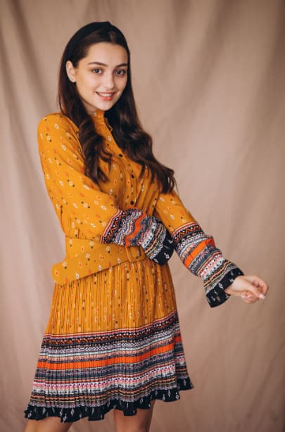 Dhani Mustard Boho Kurti Dress