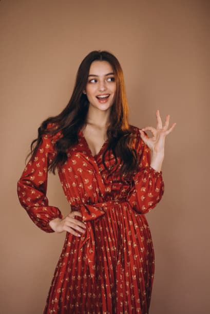Rasha Red Printed Maxi Dress